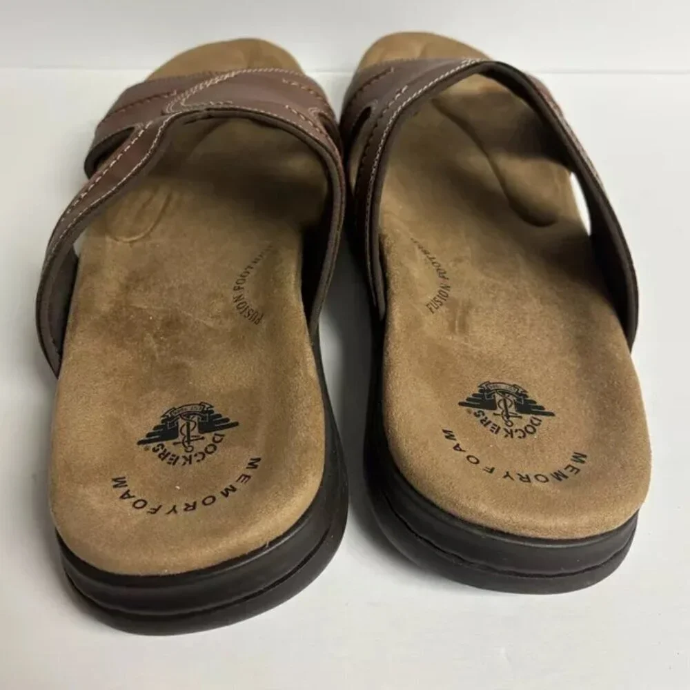 Dockers Men’s Sunland, Brown Slide Sandals, Size 15 M